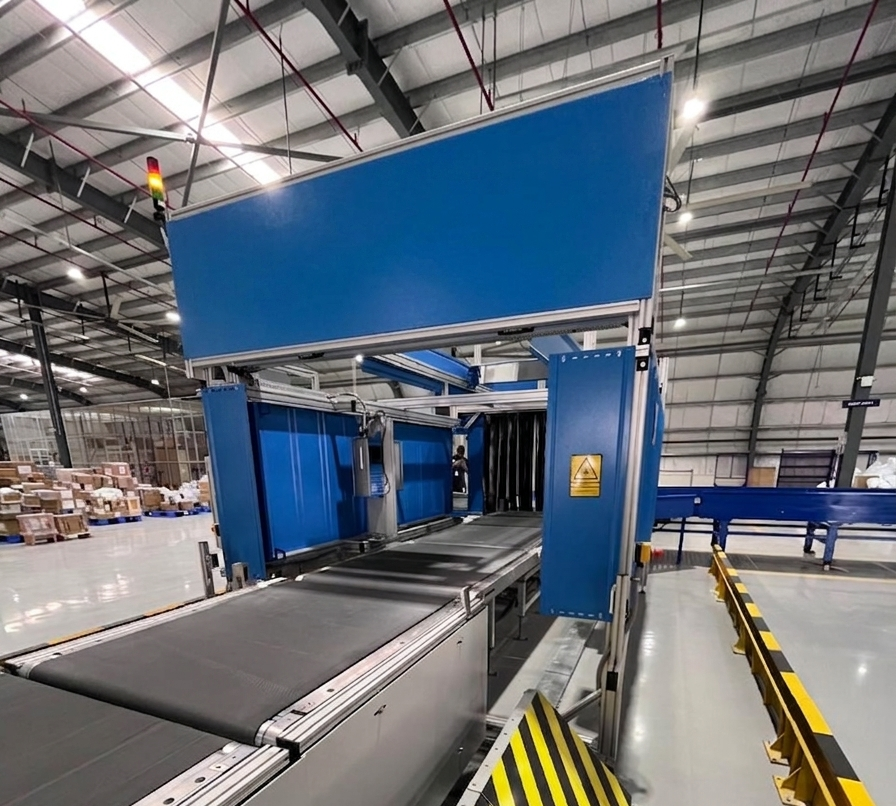 DWS machine used for SKU profiling with automated dimensioning and weighing in warehouse and logistics operations.